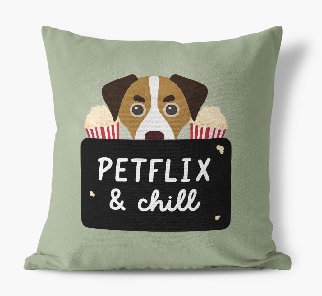 Petflix & Chill: Personalised {breedFullName} Canvas Cushion