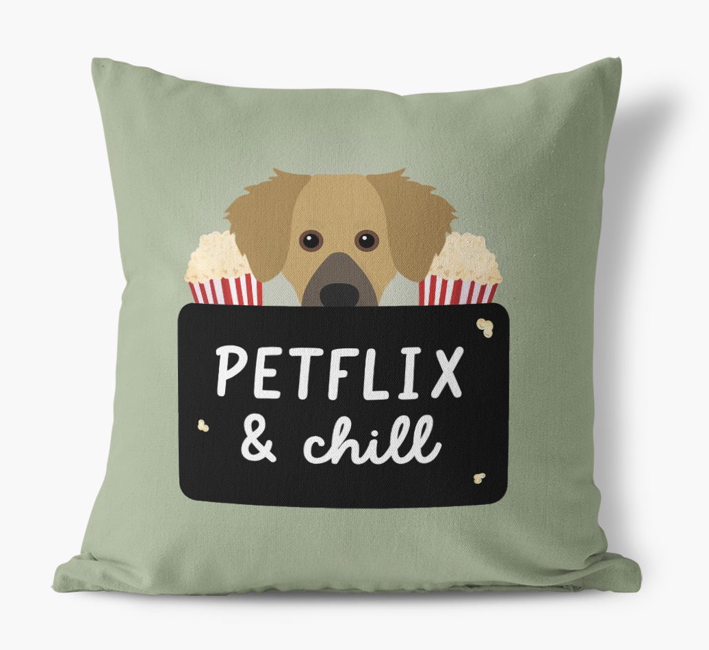Petflix & Chill: Personalised {breedFullName} Canvas Cushion