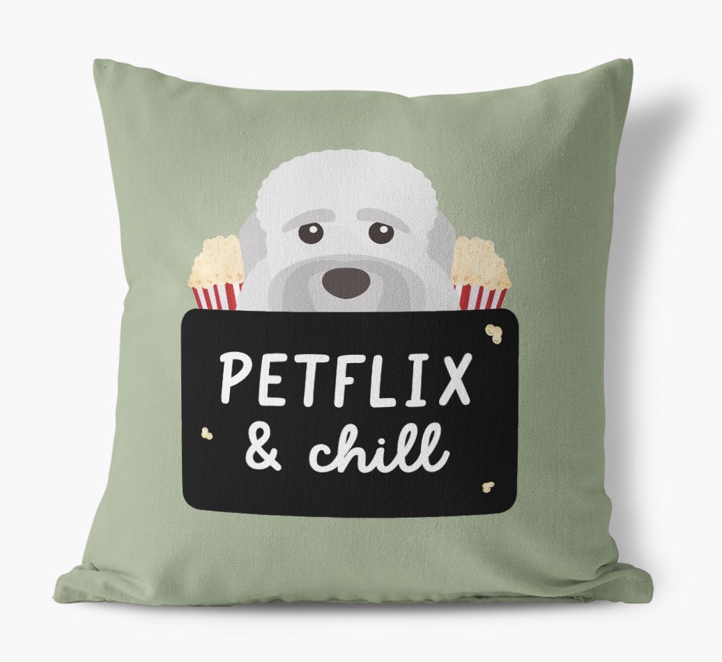 Petflix & Chill: Personalised {breedFullName} Canvas Cushion
