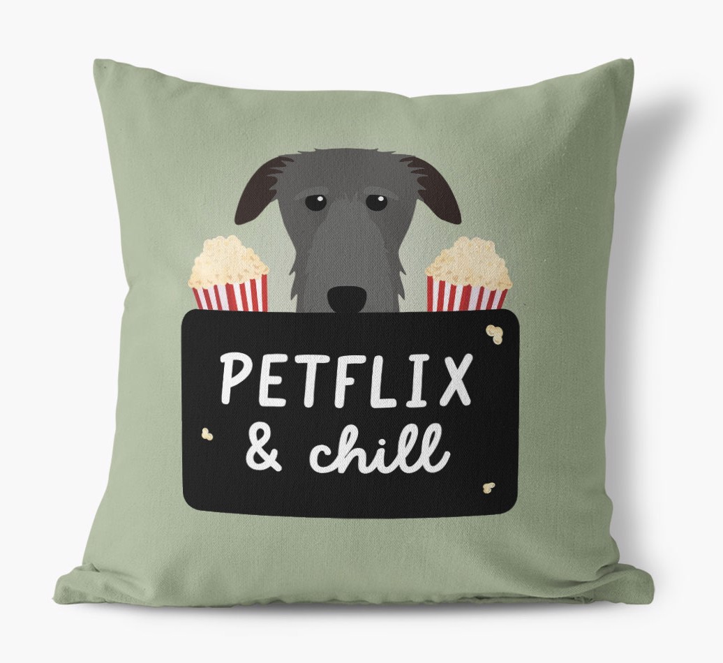 Petflix & Chill: Personalised {breedFullName} Canvas Cushion
