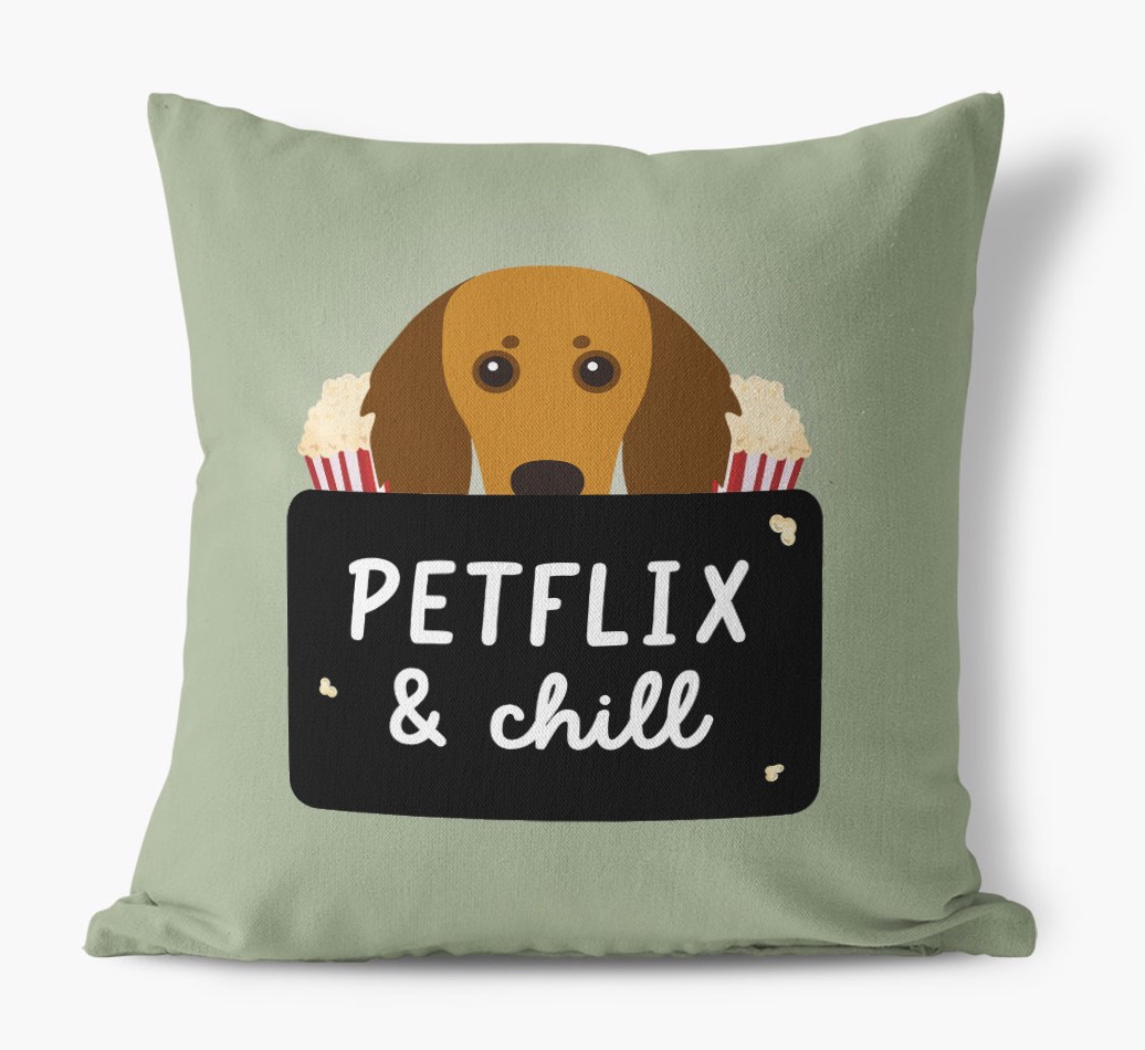 Petflix & Chill: Personalised {breedFullName} Canvas Cushion