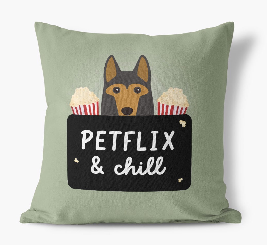Petflix & Chill: Personalised {breedFullName} Canvas Cushion