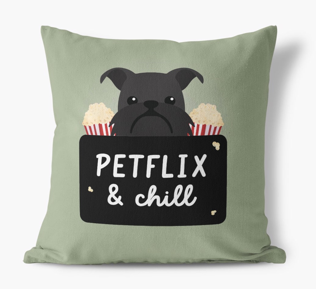 Petflix & Chill: Personalised {breedFullName} Canvas Cushion