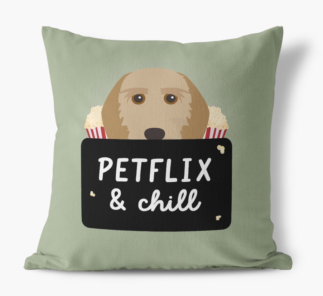 Petflix & Chill: Personalised {breedFullName} Canvas Cushion