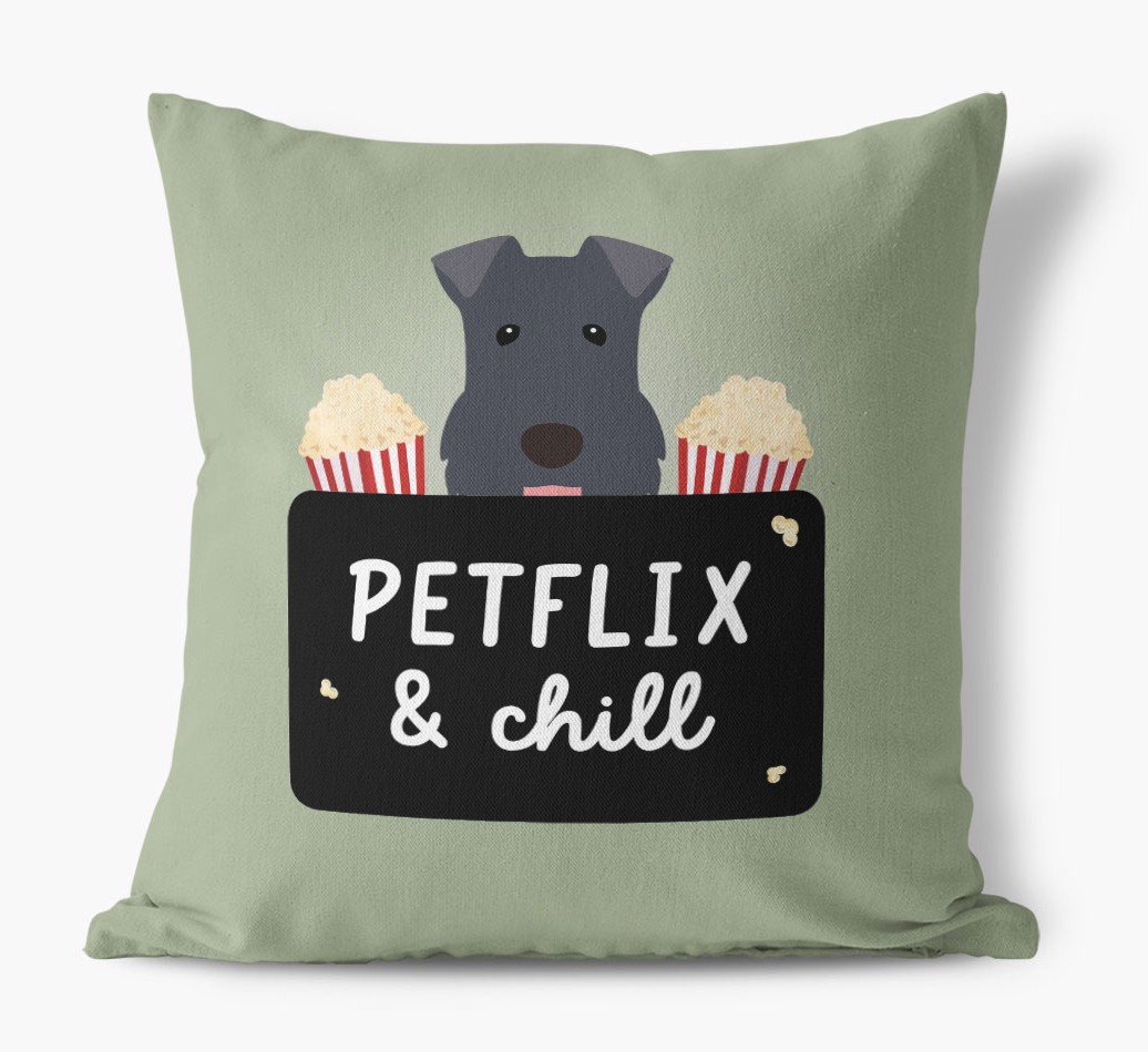 Petflix & Chill: Personalised {breedFullName} Canvas Cushion