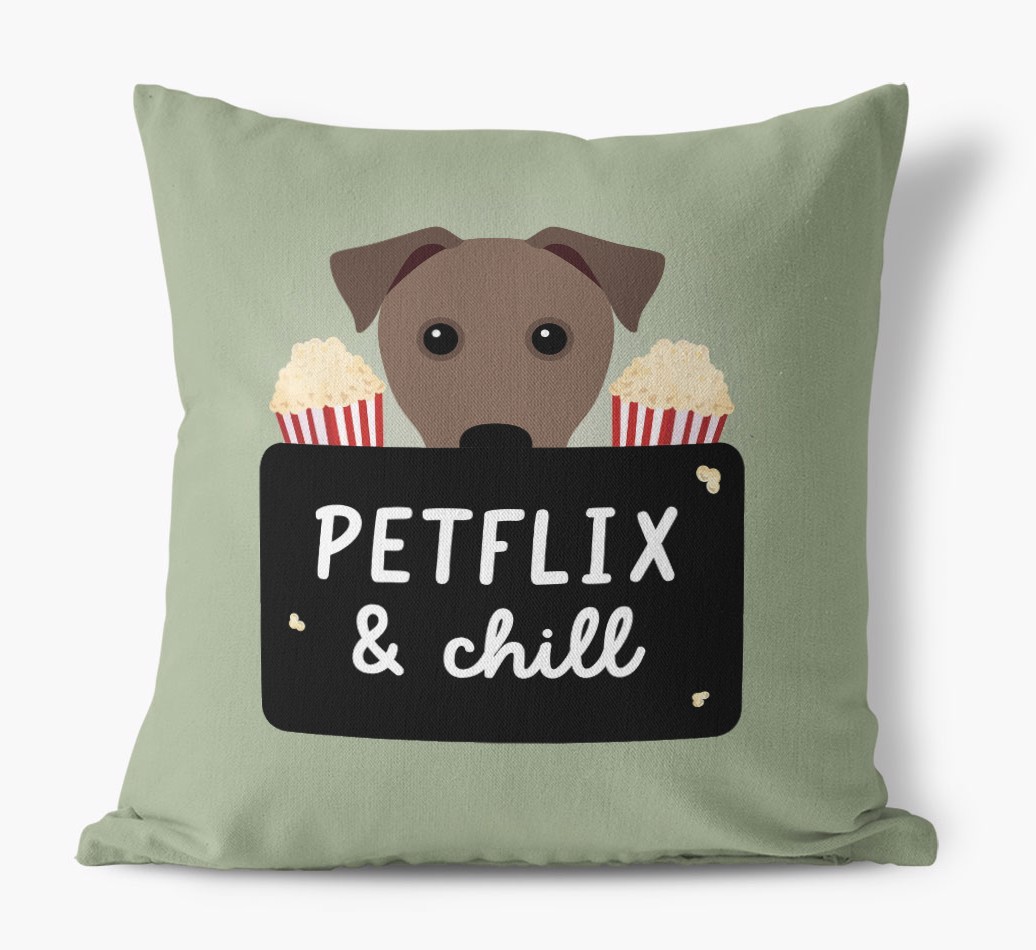 Petflix & Chill: Personalised {breedFullName} Canvas Cushion