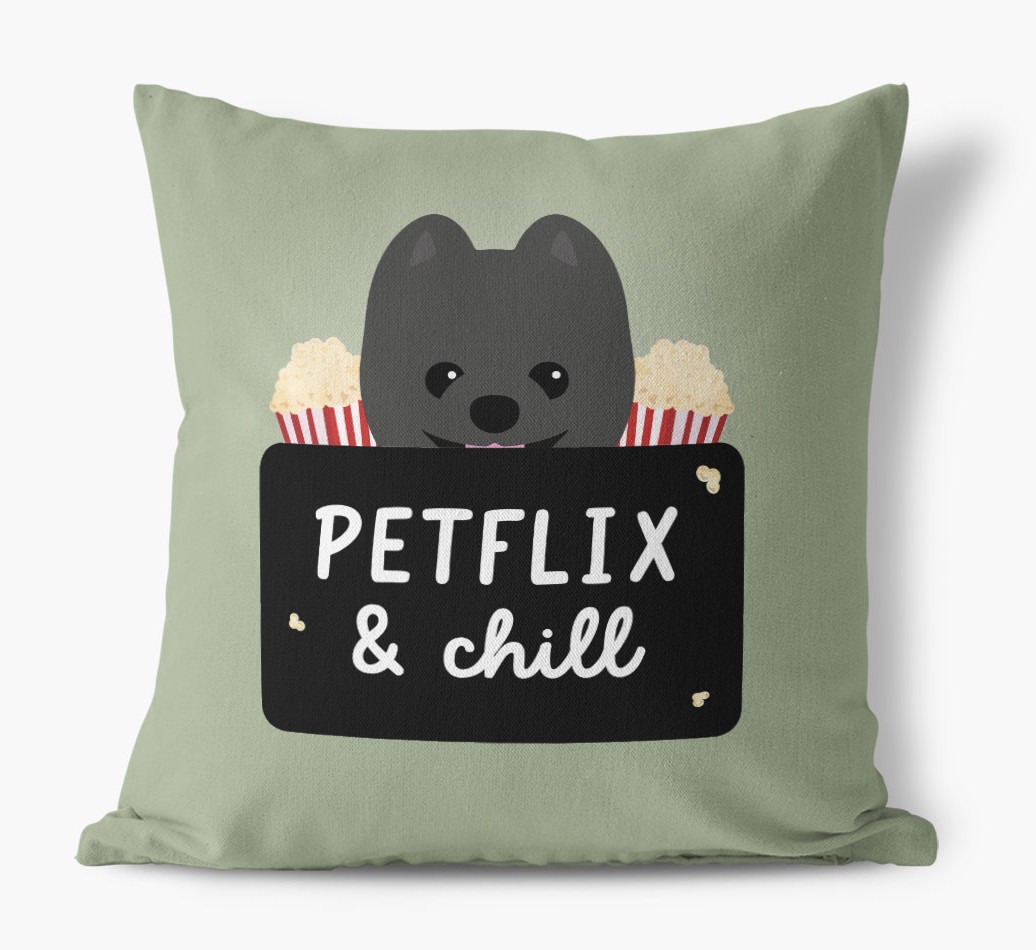 Petflix & Chill: Personalised {breedFullName} Canvas Cushion