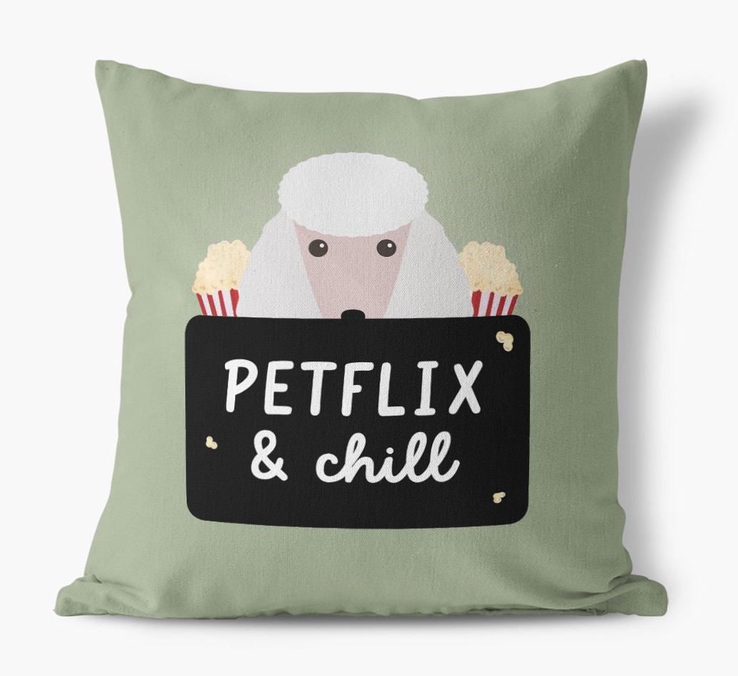 Petflix & Chill: Personalised {breedFullName} Canvas Cushion