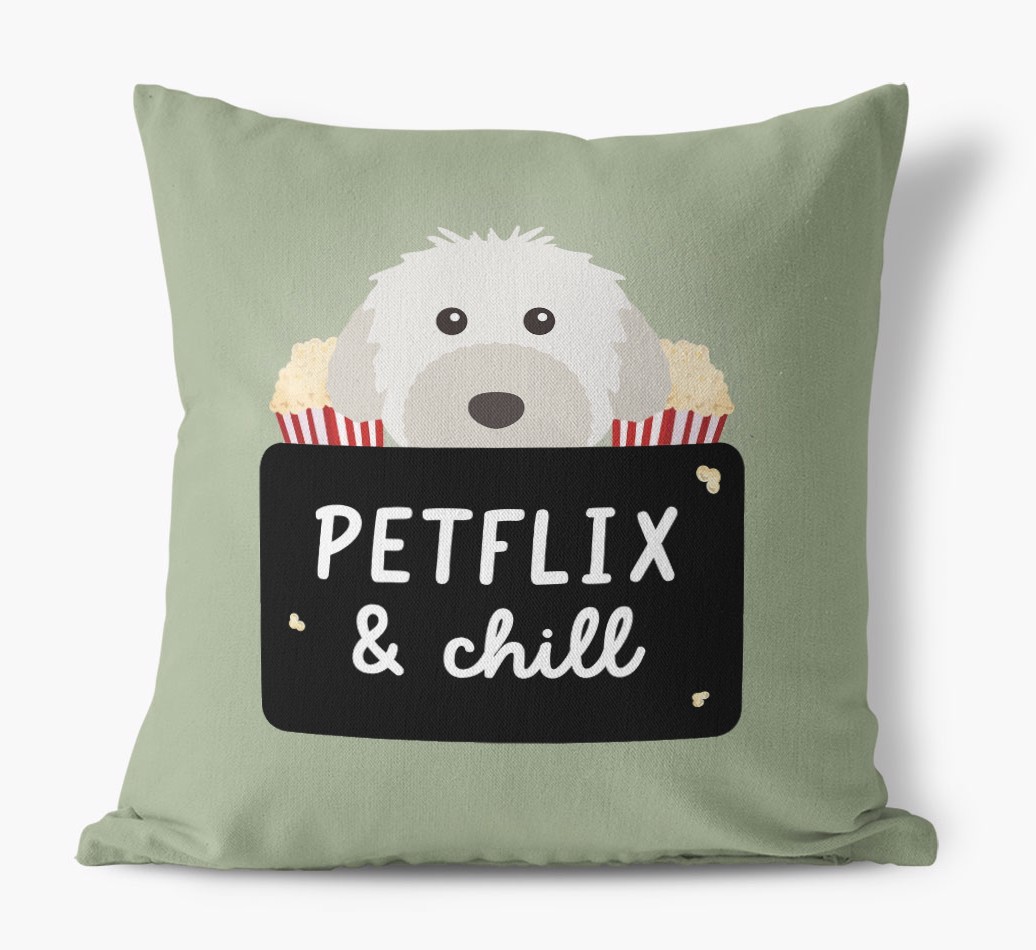 Petflix & Chill: Personalised {breedFullName} Canvas Cushion