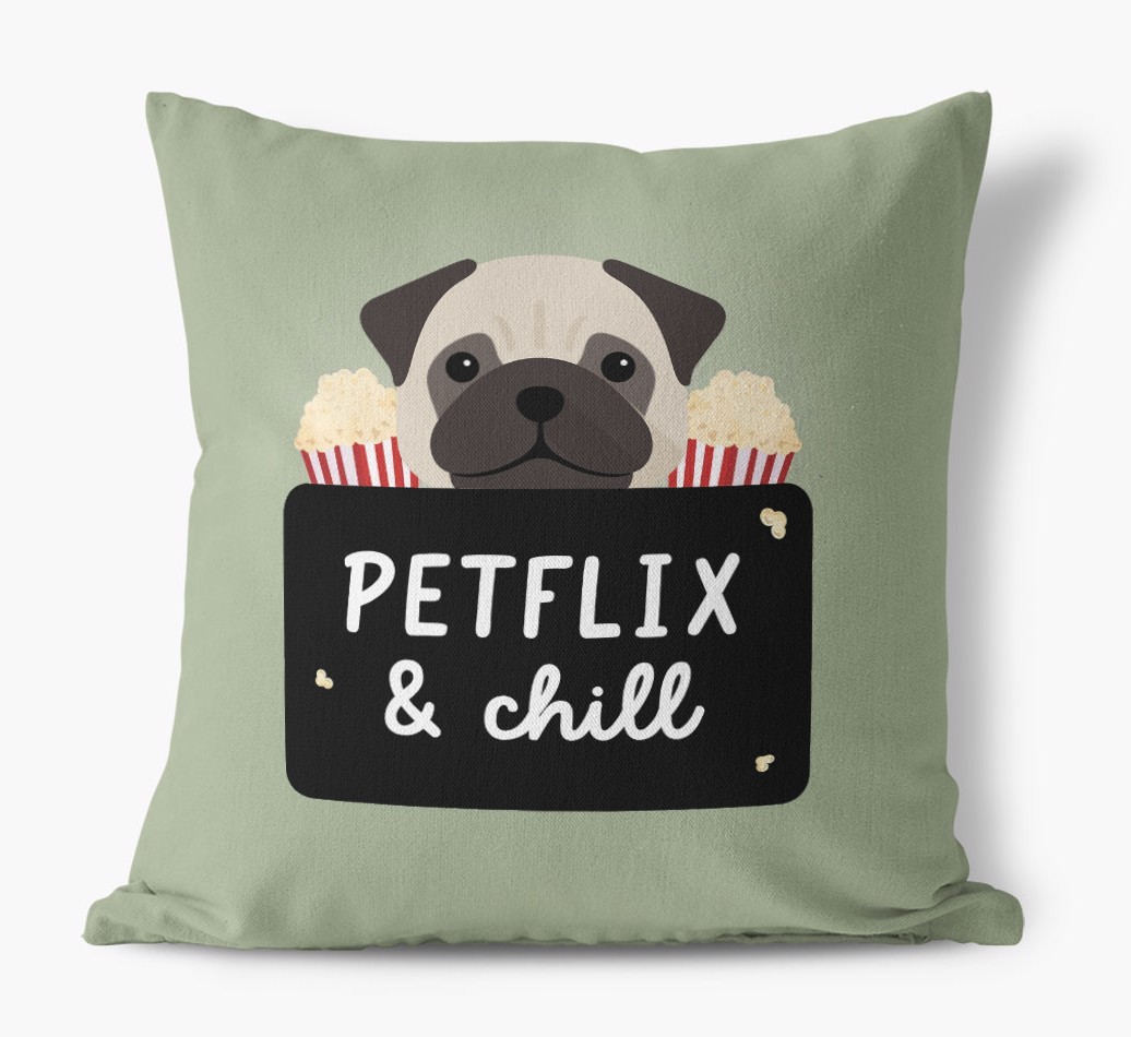 Petflix & Chill: Personalised {breedFullName} Canvas Cushion