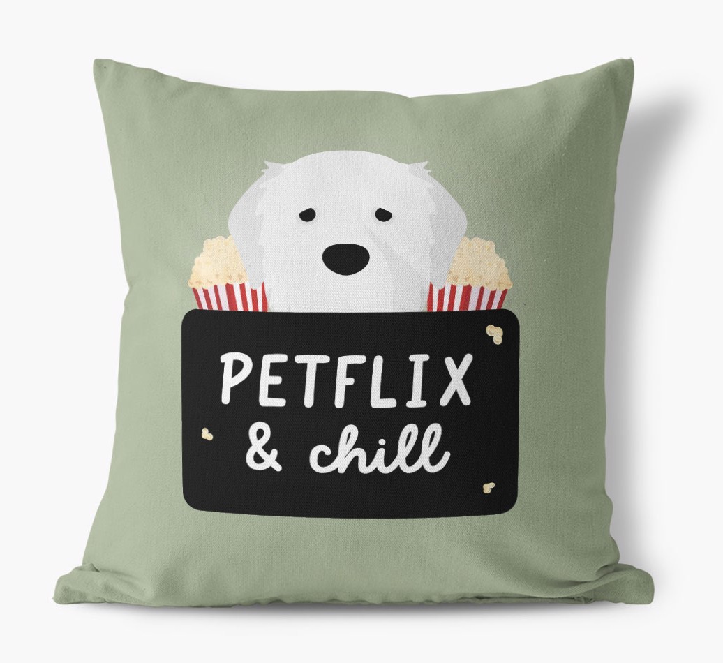 Petflix & Chill: Personalised {breedFullName} Canvas Cushion