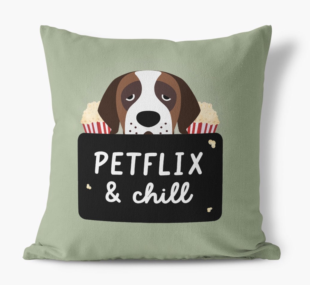 Petflix & Chill: Personalised {breedFullName} Canvas Cushion