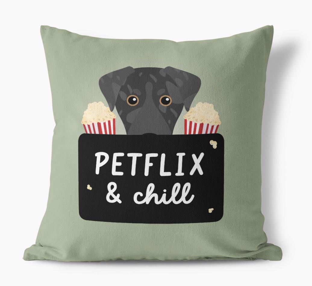 Petflix & Chill: Personalized {breedFullName} Canvas Pillow
