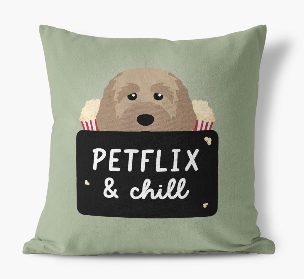 Petflix & Chill: Personalized {breedFullName} Canvas Pillow