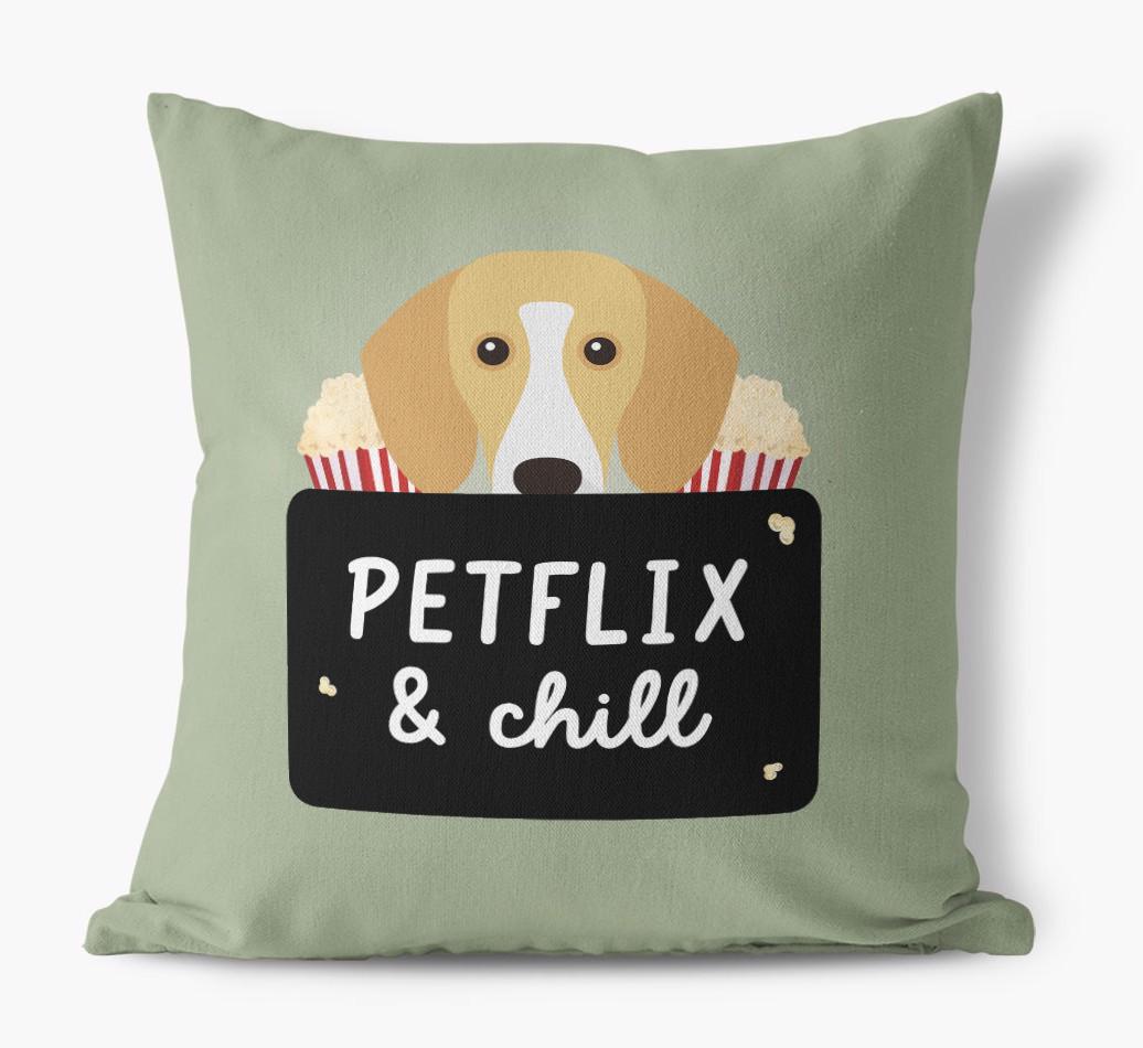 Petflix & Chill: Personalized {breedFullName} Canvas Pillow