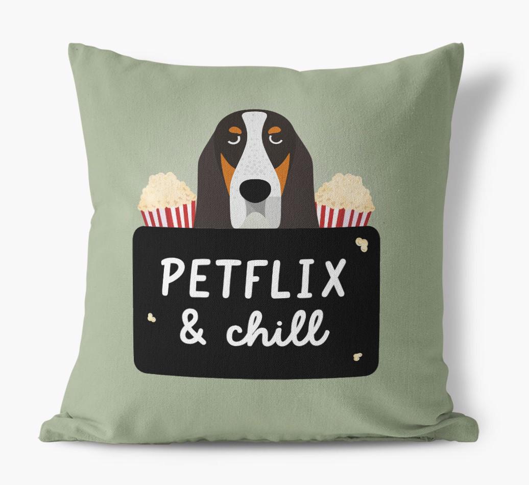 Petflix & Chill: Personalized {breedFullName} Canvas Pillow