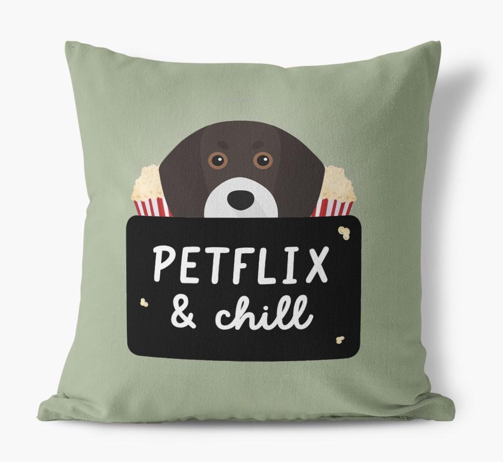 Petflix & Chill: Personalized {breedFullName} Canvas Pillow