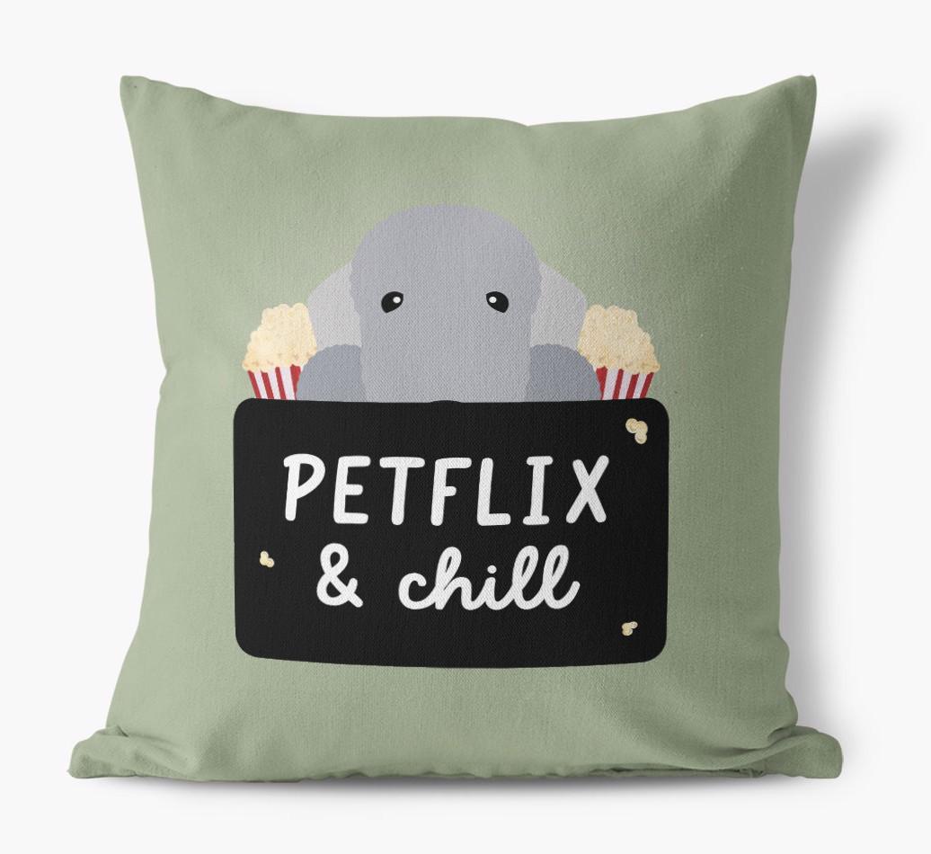 Petflix & Chill: Personalized {breedFullName} Canvas Pillow