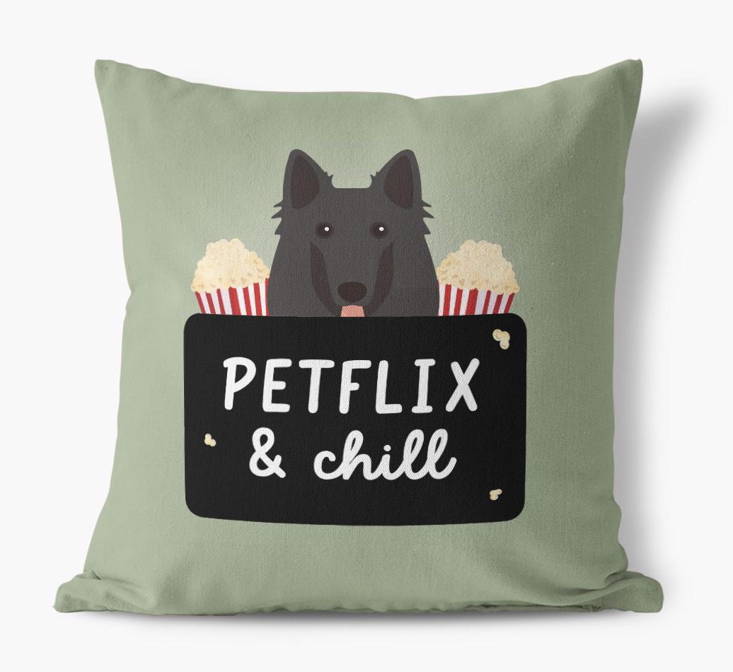 Petflix & Chill: Personalized {breedFullName} Canvas Pillow
