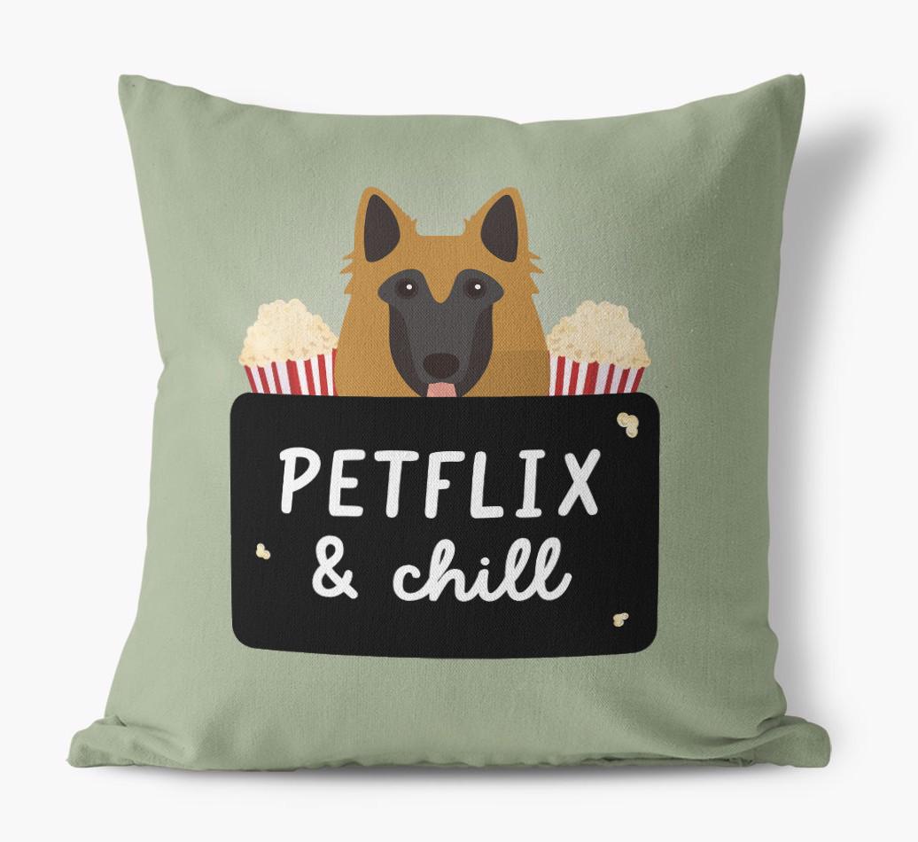 Petflix & Chill: Personalized {breedFullName} Canvas Pillow
