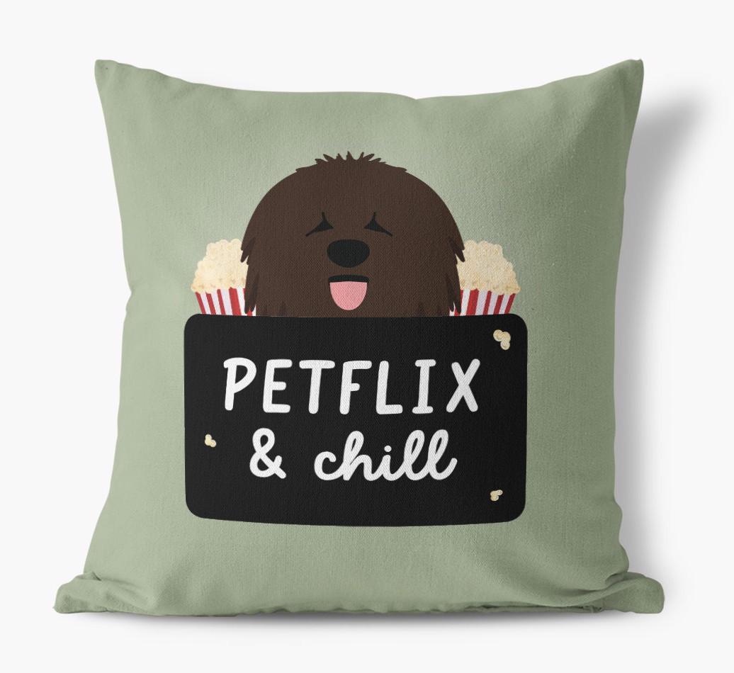 Petflix & Chill: Personalized {breedFullName} Canvas Pillow
