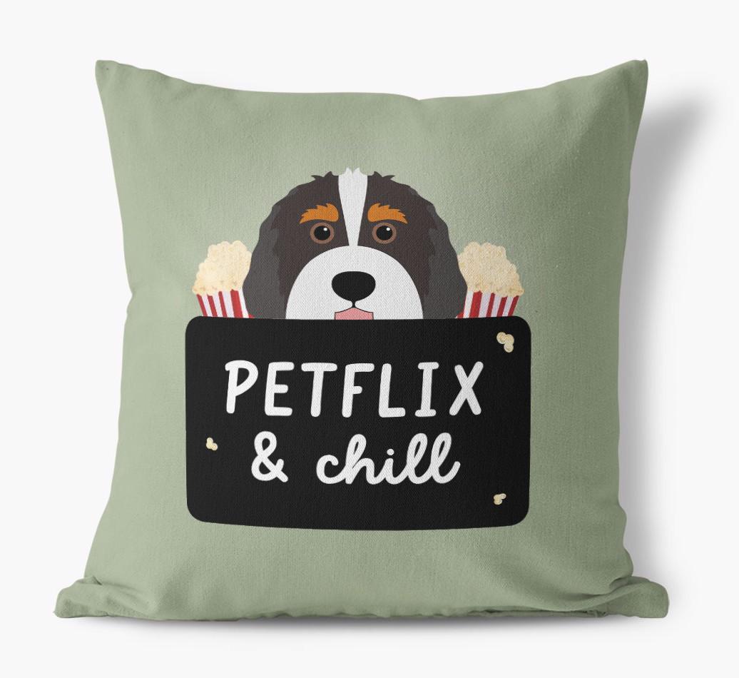 Petflix & Chill: Personalized {breedFullName} Canvas Pillow