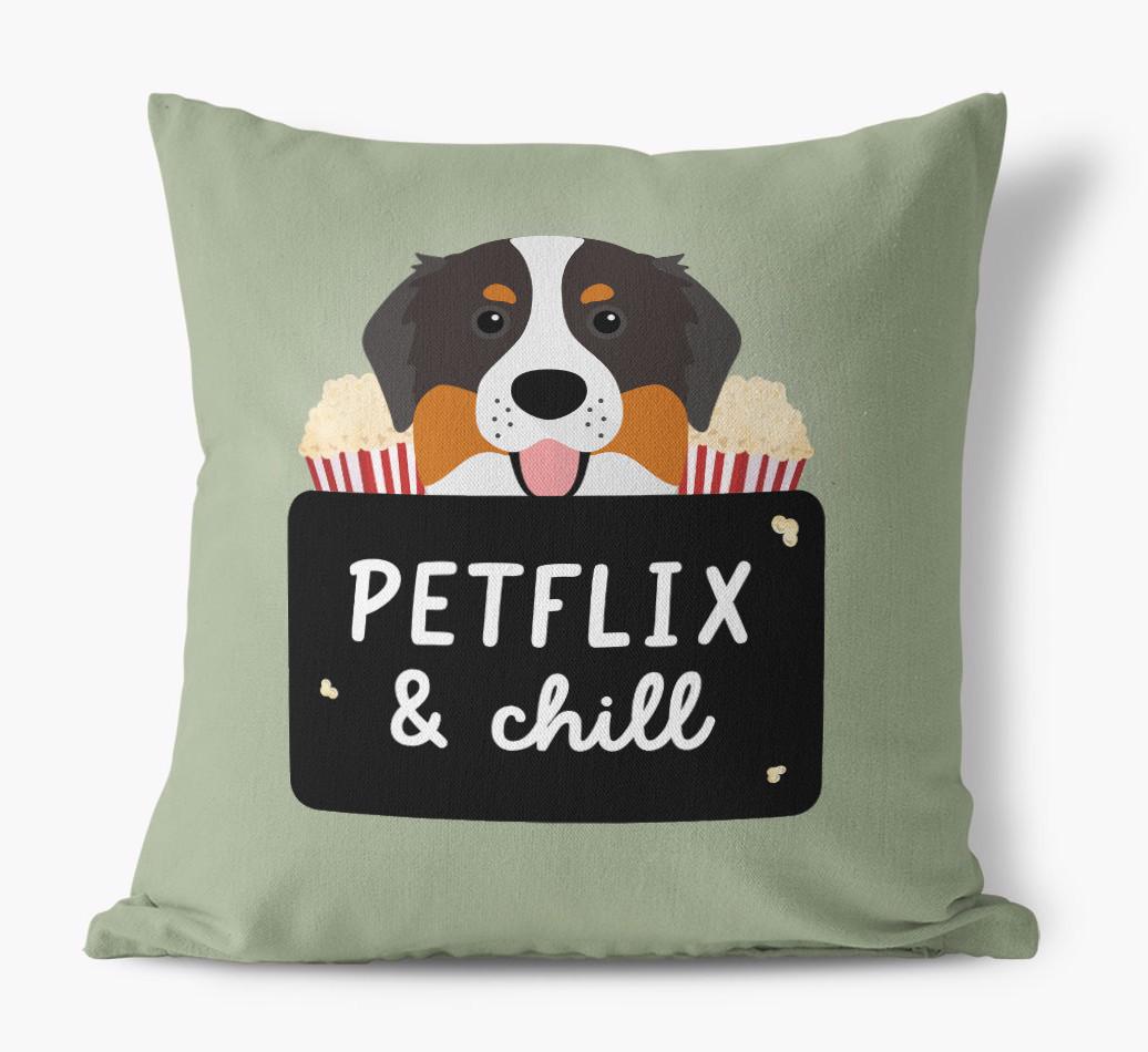 Petflix & Chill: Personalized {breedFullName} Canvas Pillow