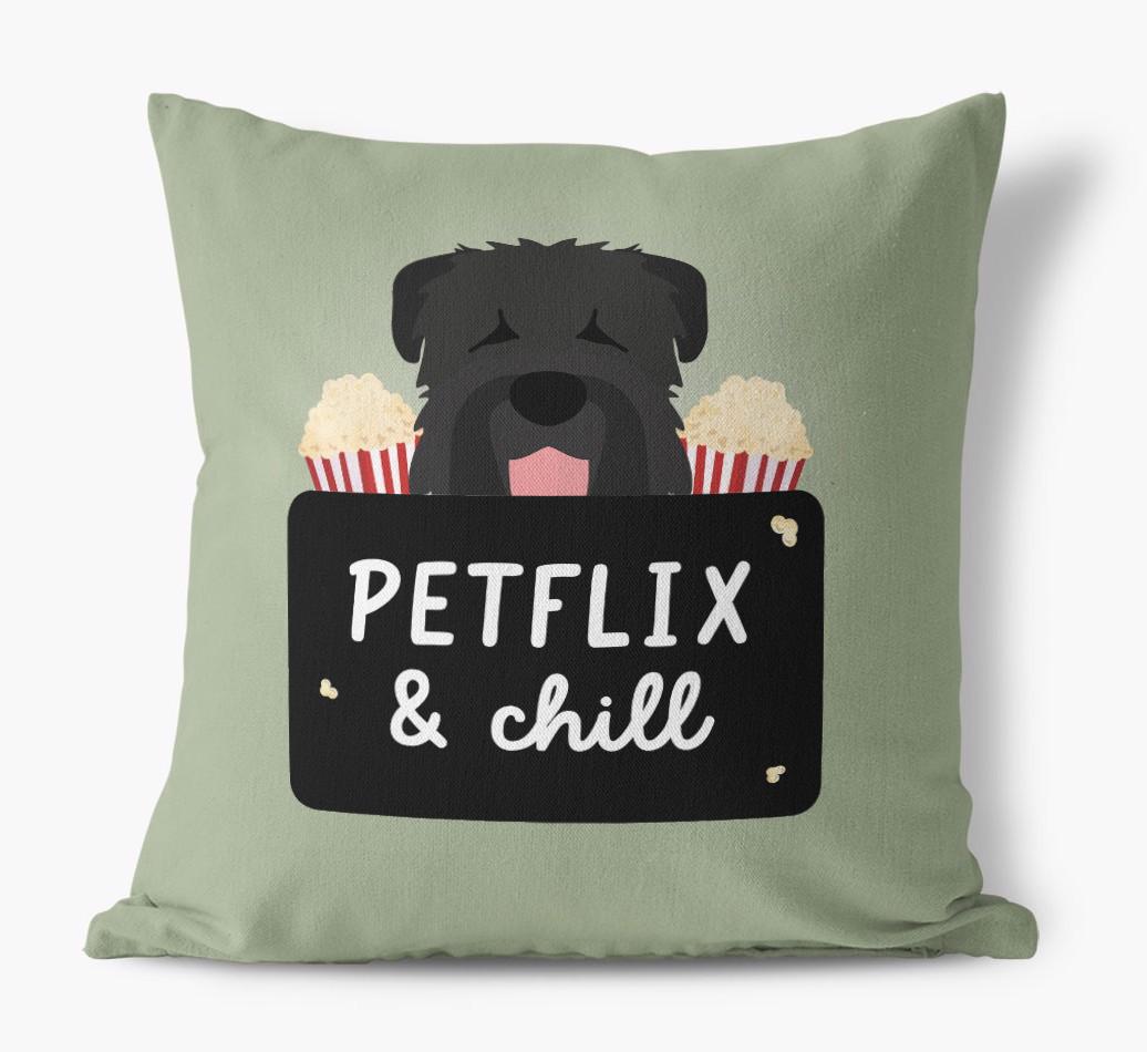 Petflix & Chill: Personalized {breedFullName} Canvas Pillow