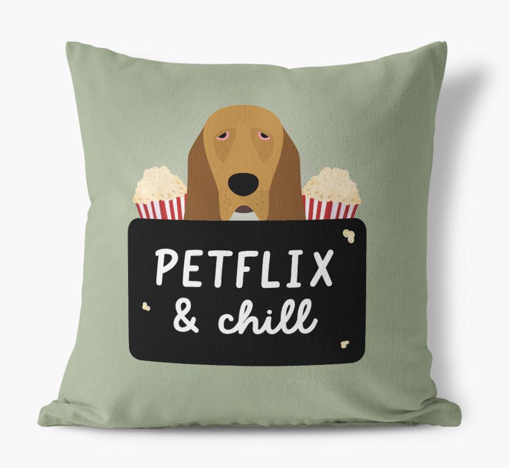 Petflix & Chill: Personalized {breedFullName} Canvas Pillow