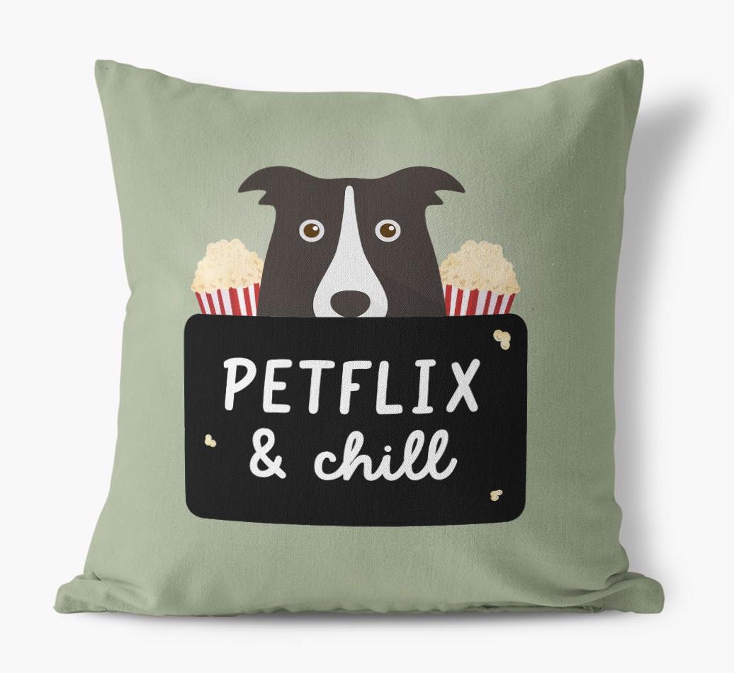 Petflix & Chill: Personalized {breedFullName} Canvas Pillow