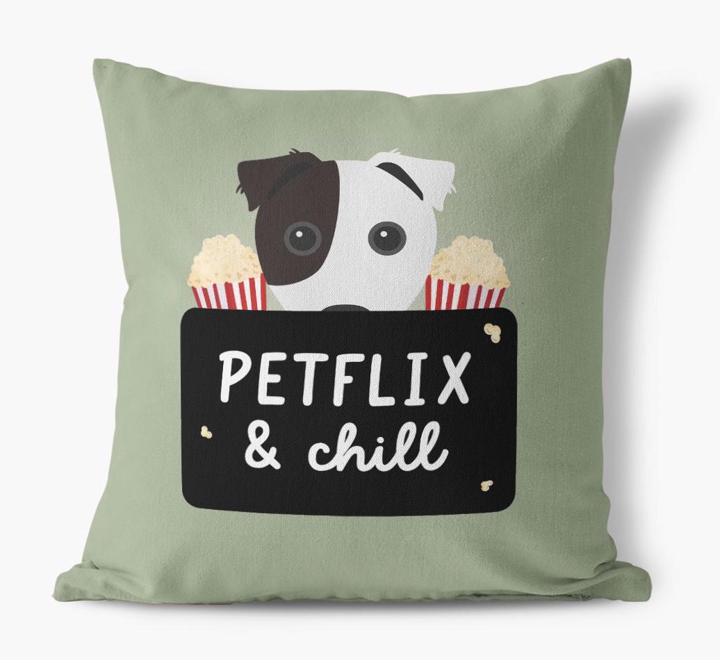Petflix & Chill: Personalized {breedFullName} Canvas Pillow