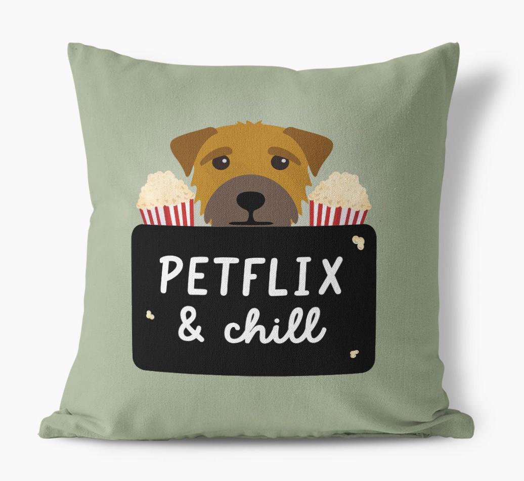 Petflix & Chill: Personalized {breedFullName} Canvas Pillow