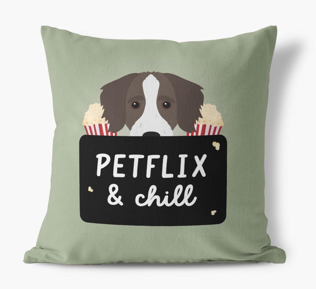 Petflix & Chill: Personalized {breedFullName} Canvas Pillow