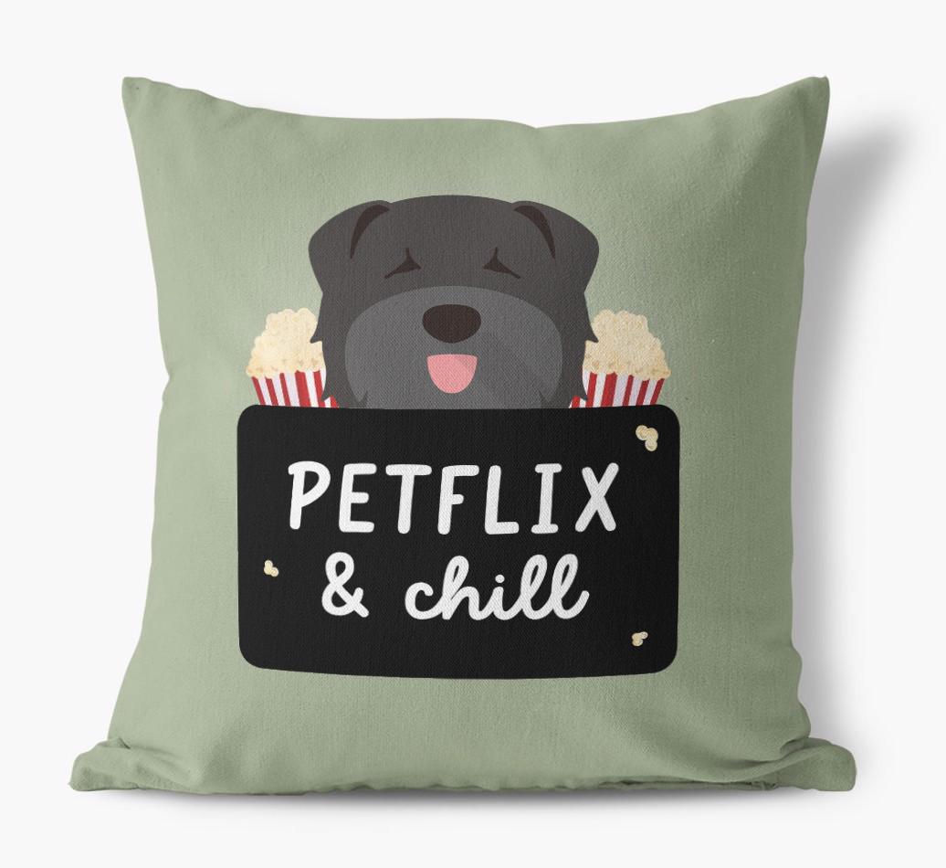 Petflix & Chill: Personalized {breedFullName} Canvas Pillow