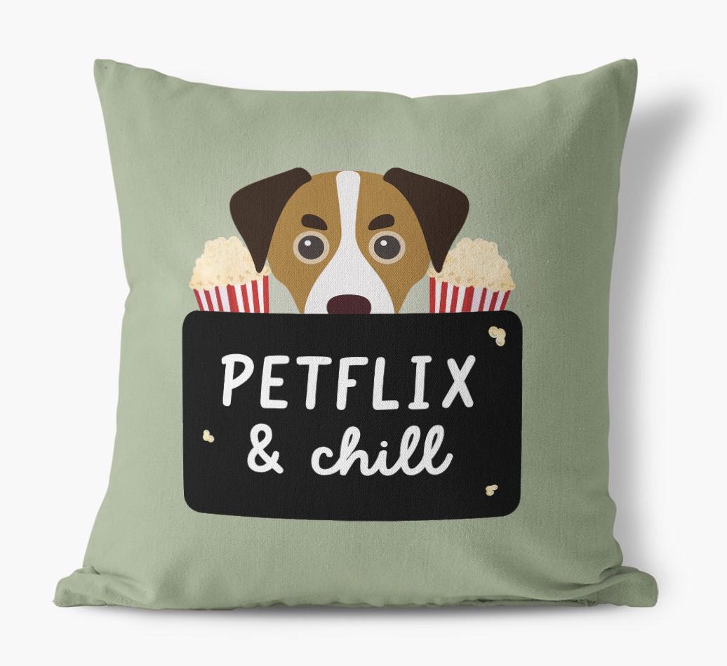 Petflix & Chill: Personalized {breedFullName} Canvas Pillow