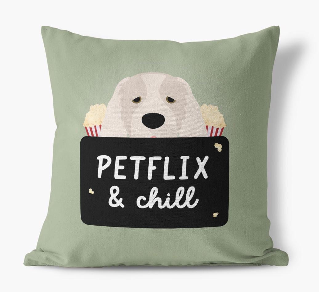Petflix & Chill: Personalized {breedFullName} Canvas Pillow