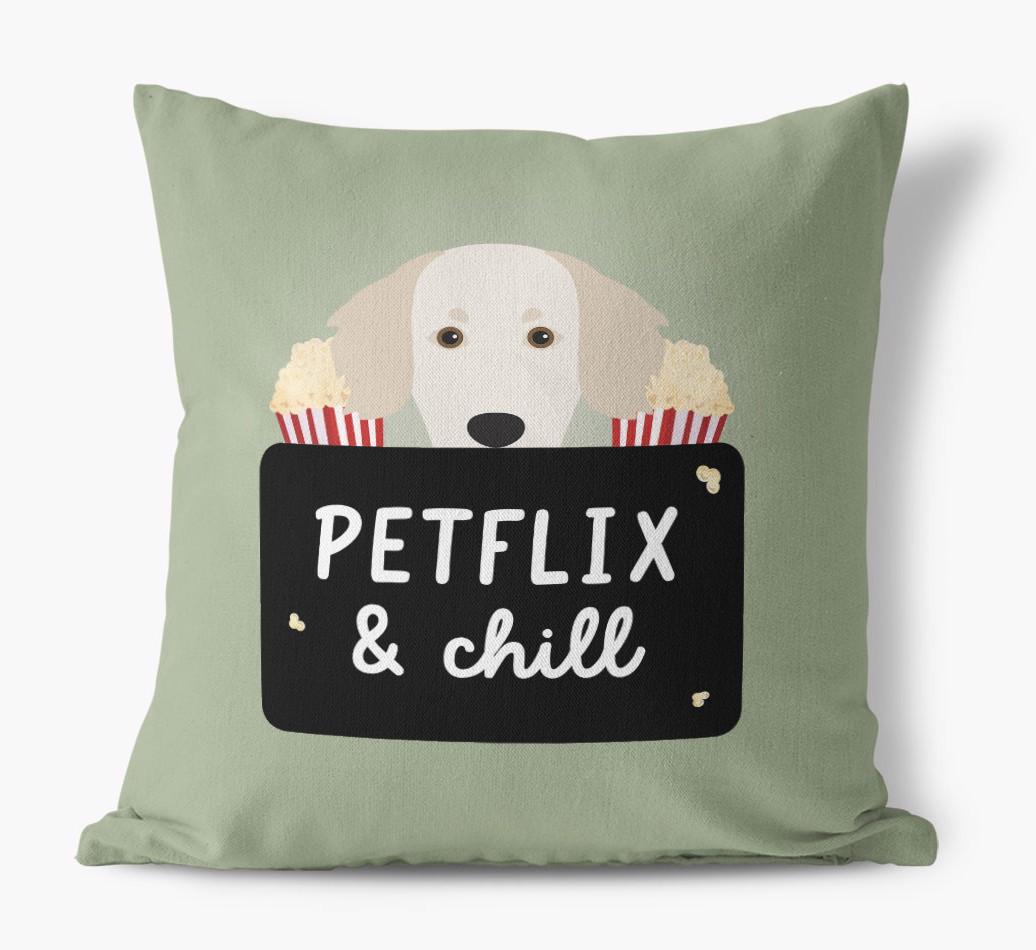 Petflix & Chill: Personalized {breedFullName} Canvas Pillow