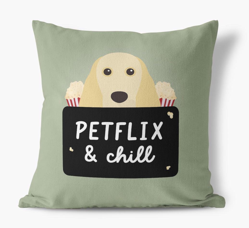 Petflix & Chill: Personalized {breedFullName} Canvas Pillow
