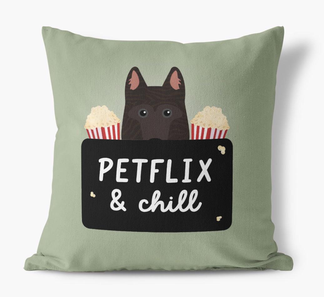 Petflix & Chill: Personalized {breedFullName} Canvas Pillow
