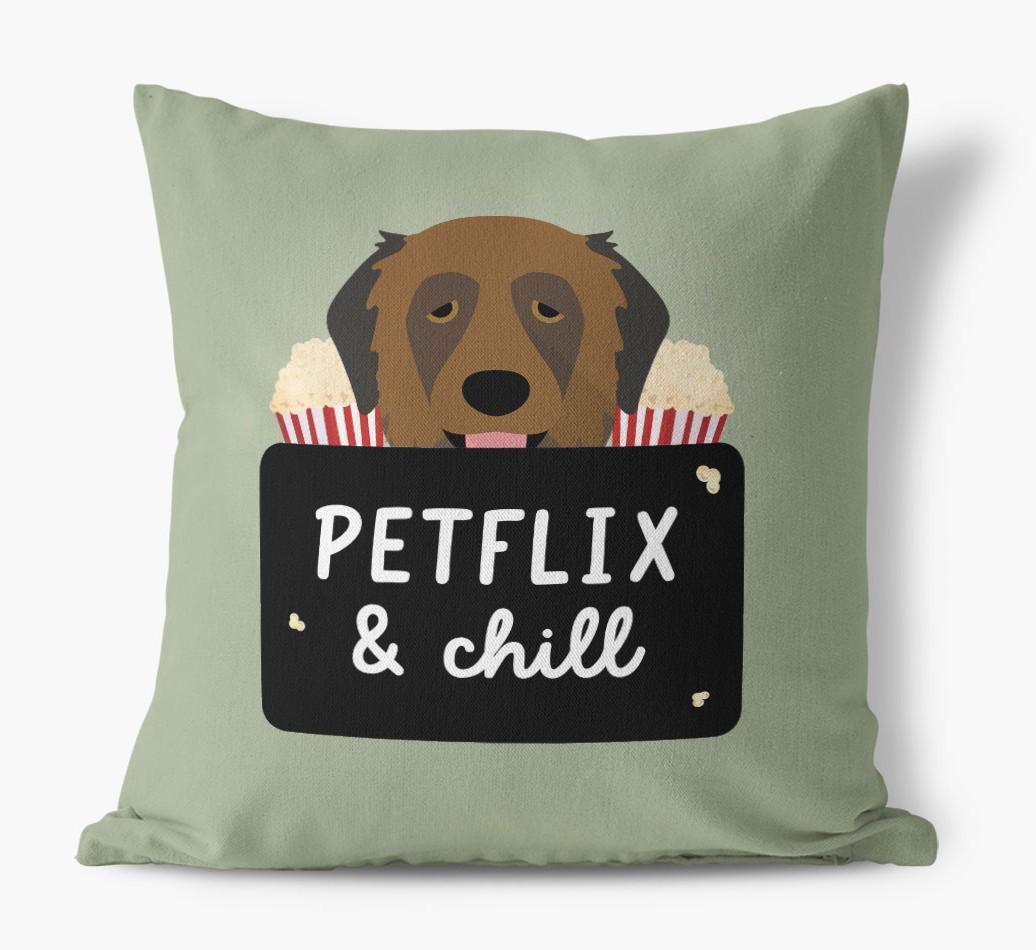 Petflix & Chill: Personalized {breedFullName} Canvas Pillow