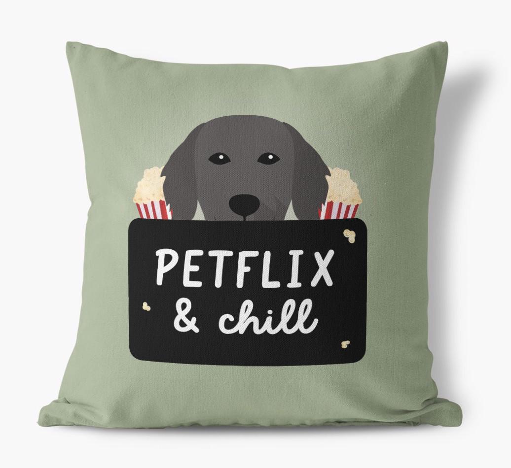 Petflix & Chill: Personalized {breedFullName} Canvas Pillow