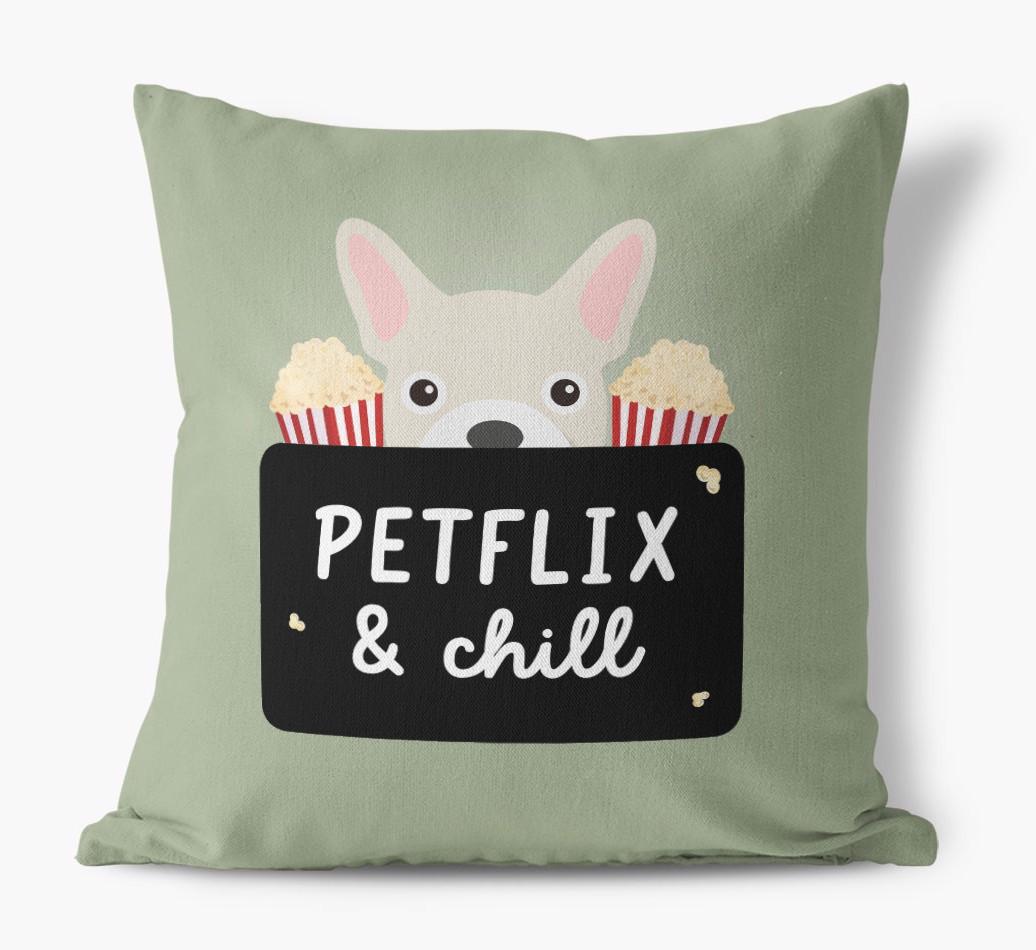 Petflix & Chill: Personalised {breedFullName} Canvas Cushion