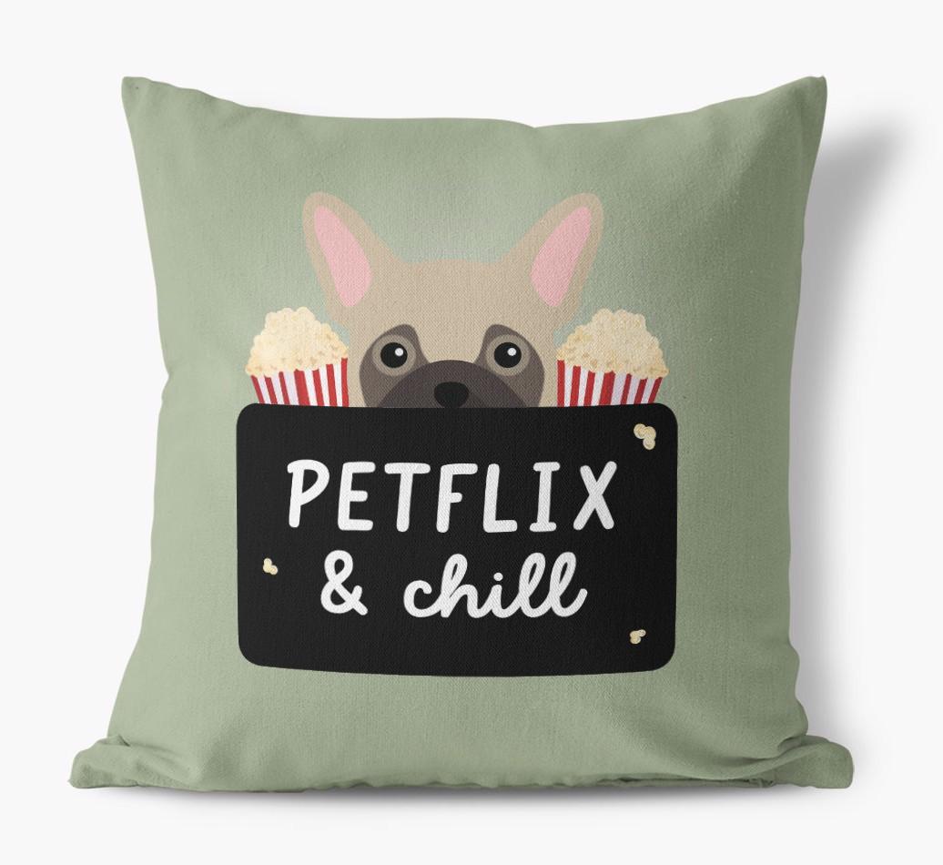 Petflix & Chill: Personalized {breedFullName} Canvas Pillow