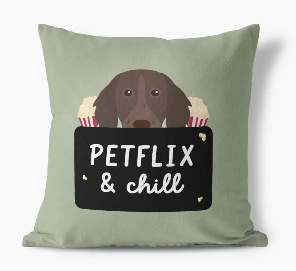 Petflix & Chill: Personalized {breedFullName} Canvas Pillow
