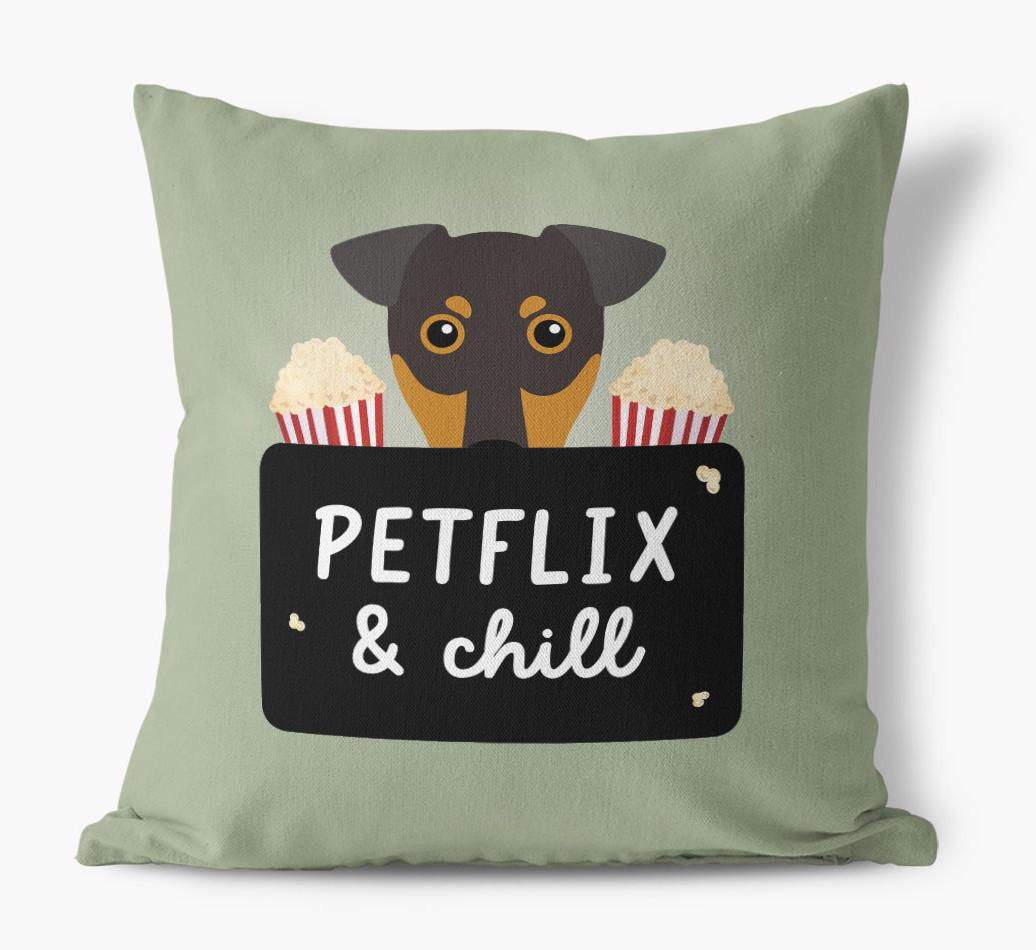 Petflix & Chill: Personalized {breedFullName} Canvas Pillow