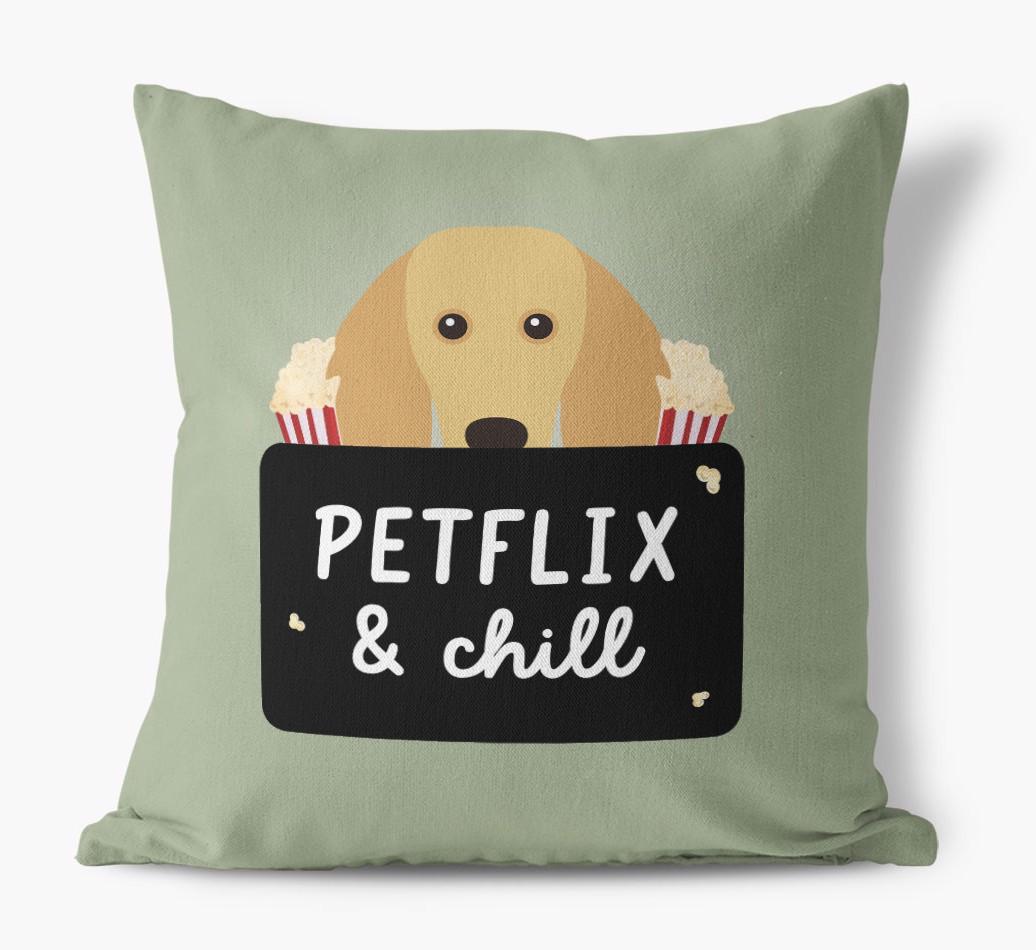 Petflix & Chill: Personalized {breedFullName} Canvas Pillow