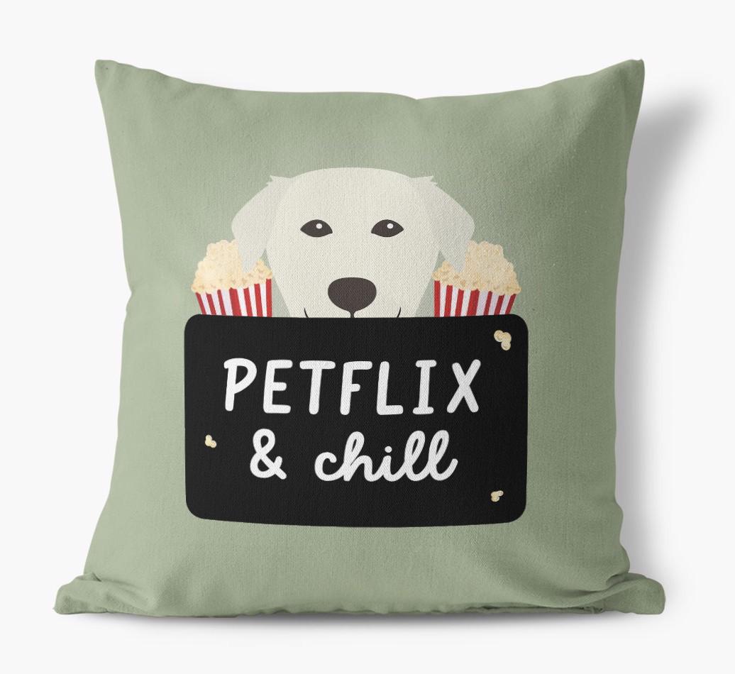 Petflix & Chill: Personalized {breedFullName} Canvas Pillow