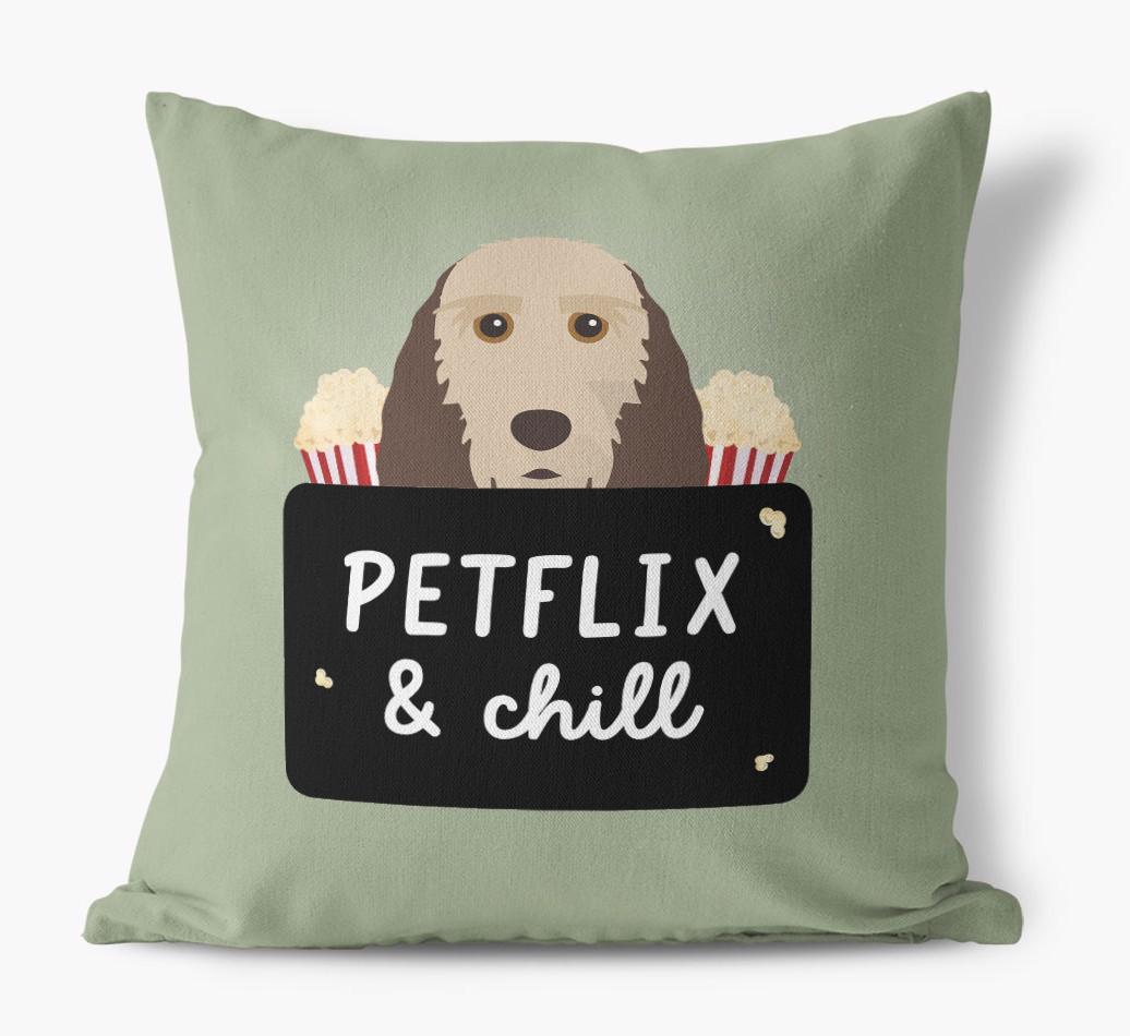 Petflix & Chill: Personalized {breedFullName} Canvas Pillow