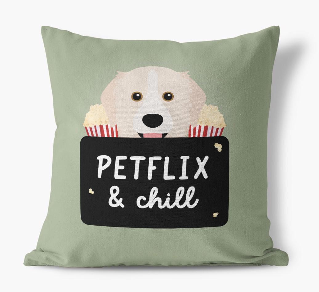 Petflix & Chill: Personalized {breedFullName} Canvas Pillow