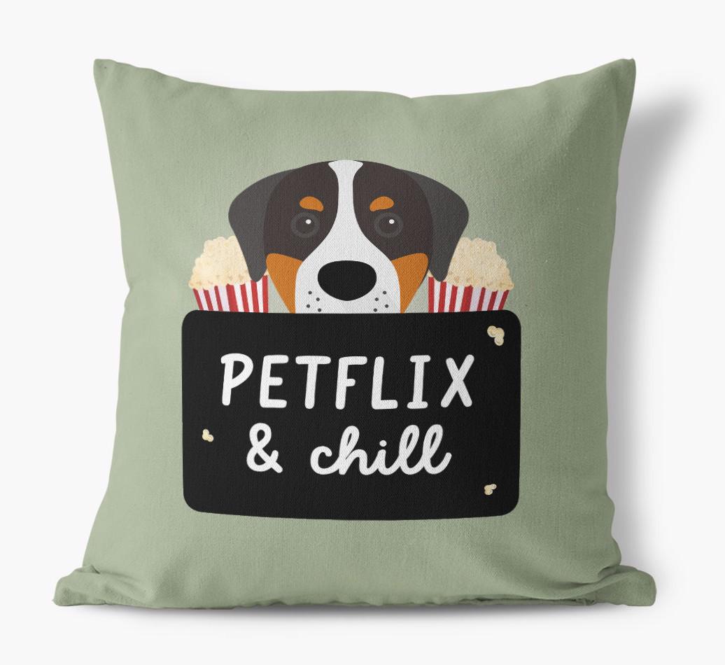 Petflix & Chill: Personalized {breedFullName} Canvas Pillow